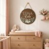 Personalized Wooden Name Sign For Nursery, Custom Name Wall Decor, Daisy Bouquet Wood Plaque For Girl Room, Baby Shower Gifts - View 1