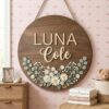Personalized Wooden Name Sign For Nursery, Custom Name Wall Decor, Daisy Bouquet Wood Plaque For Girl Room, Baby Shower Gifts - View 3