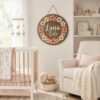 Personalized Wooden Name Sign For Nursery, Custom Name Wall Decor, Hibiscus Floral Wood Plaque For Girl Room, Baby Shower Gifts - View 2