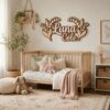 Personalized Wooden Name Sign For Nursery, Custom Name Wall Decor, Lily Of The Valley Wood Plaque For Girls Room, Baby Shower Gifts - View 2