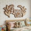 Personalized Wooden Name Sign For Nursery, Custom Name Wall Decor, Lily Of The Valley Wood Plaque For Girls Room, Baby Shower Gifts - View 3