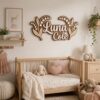Personalized Wooden Name Sign For Nursery, Custom Name Wall Decor, Lily Of The Valley Wood Plaque For Girls Room, Baby Shower Gifts
