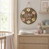 Personalized Wooden Name Sign For Nursery, Custom Name Wall Decor, Pastel Lily Wood Plaque For Kid Room, Baby Shower Gifts - View 2
