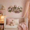 Personalized Wooden Name Sign For Nursery, Custom Name Wall Decor, Pastel Rose Wooden Wall Sign For Girl Room, Baby Shower Gifts - View 2