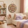 Personalized Wooden Name Sign For Nursery, Custom Name Wall Decor, Pastel Tulip Floral Wood Plaque For Girls Room, Baby Shower Gifts - View 2