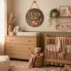Personalized Wooden Name Sign For Nursery, Custom Name Wall Decor, Rose Bouquet Wood Plaque For Kid Room, Baby Shower Gifts - View 2