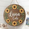 Personalized Wooden Name Sign For Nursery, Custom Name Wall Decor, Sunflower Wooden Wall Sign For Kid Room, Baby Shower Gifts - View 3