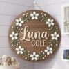Personalized Wooden Name Sign For Nursery, Custom Name Wall Decor, White Daisy Floral Wood Plaque For Girls Room, Baby Shower Gifts - View 3