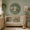 Personalized Wooden Name Sign For Nursery, Custom Rhino Wooden Wall Sign For Kids Room Decor, Baby Shower Gifts - View 2