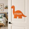 Personalized Wooden Name Sign For Nursery, Dinosaur Door Sign Custom Kids Room Wall Decor Kids Plaque Gift Design, Newborn Keepsake, Baby Shower Gifts - Style 3