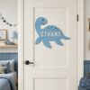 Personalized Wooden Name Sign For Nursery, Dinosaur Door Sign Custom Kids Room Wall Decor Kids Plaque Gift Design, Newborn Keepsake, Baby Shower Gifts - Style 4