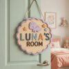 Personalized Wooden Name Sign For Nursery, Dinosaur Kids Room Door Sign Custom Bedroom Wall Decor Plaque Gifts, Newborn Keepsake, Baby Shower Gifts - Style 4