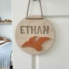 Personalized Wooden Name Sign For Nursery, Dinosaur Nursery Wall Decor Kids Room, Custom Wood Plaque Signs, Newborn Keepsake, Baby Shower Gifts - Style 5