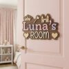 Personalized Wooden Name Sign For Nursery, Fairytale Castle Room Sign Custom Girls Bedroom Wall Decor Plaque Sign, Newborn Keepsake, Baby Shower Gifts - Style 3