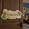 Personalized Wooden Name Sign For Nursery, Newborn Keepsake, Dinosaur Kids Room Door Sign Custom Bedroom Wall Decor Plaque, Baby Shower Gifts - Style 3