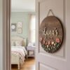 Personalized Wooden Name Sign For Nursery, Newborn Keepsake, Rustic Floral Nursery Decor, Custom Name Plaque For Kids Room Wall Art, Baby Shower Gifts - Style 4