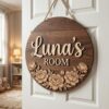 Personalized Wooden Name Sign For Nursery, Newborn Keepsake, Rustic Floral Nursery Decor, Custom Name Plaque For Kids Room Wall Art, Baby Shower Gifts - Style 5