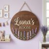 Personalized Wooden Name Sign For Nursery, Newborn Keepsake, Rustic Floral Nursery Decor, Custom Name Plaque For Kids Room Wall Art, Baby Shower Gifts - Style 7