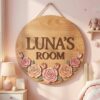 Personalized Wooden Name Sign For Nursery, Newborn Keepsake, Rustic Floral Nursery Decor, Custom Name Plaque For Kids Room Wall Art, Baby Shower Gifts - Style 8