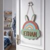 Personalized Wooden Name Sign For Nursery, Rainbow Nursery Decor, Custom Name Door Plaque For Kids Room Wall Art, Baby Shower Gifts, Newborn Keepsake - Style 1