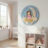 Personalized Wooden Name Sign For Nursery, Baby Shower Gifts, Newborn Keepsake, Custom Princess Moon Cloud Wood Wall Decor For Baby Girl Nursery