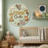 Personalized Wooden Name Sign For Nursery, Baby Shower Gifts, Newborn Keepsake, Custom Safari Jungle Animals Wood Wall Decor For Kids Room