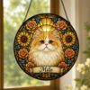 Custom Cat Memorial Suncatcher Gift, Custom Pet Portrait, Cat Stained Glass, Cat Lover Gift, Pet Loss Sympathy Gift, Pet Remembrance Gift - Style 1
