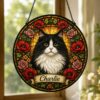 Custom Cat Memorial Suncatcher Gift, Custom Pet Portrait, Cat Stained Glass, Cat Lover Gift, Pet Loss Sympathy Gift, Pet Remembrance Gift - Style 3