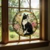 Custom Cat Stained Glass Suncatcher, Pet Lovers Window Hanging, Animal Home Decoration Birthday Gift For Cats Lover, Butterfly Suncatchers - Style 4