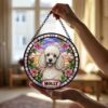 Custom Dog Photo Suncatcher, Stained Glass Pet Window Ornament, Personalized Dog Memorial Gift, Pet Lover Window Decor, For Dog Lovers Gift - Style 10