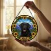 Custom Dog Photo Suncatcher, Stained Glass Pet Window Ornament, Personalized Dog Memorial Gift, Pet Lover Window Decor, For Dog Lovers Gift - Style 2