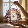 Custom Dog Photo Suncatcher, Stained Glass Pet Window Ornament, Personalized Dog Memorial Gift, Pet Lover Window Decor, For Dog Lovers Gift - Style 3