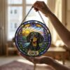 Custom Dog Photo Suncatcher, Stained Glass Pet Window Ornament, Personalized Dog Memorial Gift, Pet Lover Window Decor, For Dog Lovers Gift - Style 8