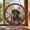 Custom Dog Portrait Art Suncatcher,Custom Pet Portrait,Stained Glass Dog Memorial,Custom Dog Portrait From Photo,Indoor Decor - Style 3
