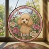 Custom Dog Portrait Art Suncatcher,Custom Pet Portrait,Stained Glass Dog Memorial,Custom Dog Portrait From Photo,Indoor Decor - Style 5