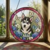 Custom Dog Portrait Art Suncatcher,Custom Pet Portrait,Stained Glass Dog Memorial,Custom Dog Portrait From Photo,Indoor Decor - Style 7