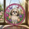 Custom Dog Portrait Art Suncatcher,Custom Pet Portrait,Stained Glass Dog Memorial,Custom Dog Portrait From Photo,Indoor Decor - Style 9