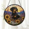Custom Dog Suncatcher Stained Glass, Custom Pet Photo Suncatcher, Custom Pet Memorial Keepsake, Dog Loss Gift, Pet Portrait From Photo - Style 10