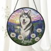 Custom Dog Suncatcher Stained Glass, Custom Pet Photo Suncatcher, Custom Pet Memorial Keepsake, Dog Loss Gift, Pet Portrait From Photo - Style 3