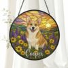 Custom Dog Suncatcher Stained Glass, Custom Pet Photo Suncatcher, Custom Pet Memorial Keepsake, Dog Loss Gift, Pet Portrait From Photo - Style 4
