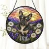 Custom Dog Suncatcher Stained Glass, Custom Pet Photo Suncatcher, Custom Pet Memorial Keepsake, Dog Loss Gift, Pet Portrait From Photo - Style 9