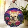 Custom Pet Memorial Stained Glass Suncatcher, Loss Of Pet Sympathy Gift, Custom Dog Portrait From Photo, Personalized Custom Art Suncatcher - Style 10