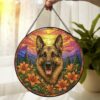 Custom Pet Memorial Stained Glass Suncatcher, Loss Of Pet Sympathy Gift, Custom Dog Portrait From Photo, Personalized Custom Art Suncatcher - Style 5