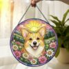 Custom Pet Memorial Stained Glass Suncatcher, Loss Of Pet Sympathy Gift, Custom Dog Portrait From Photo, Personalized Custom Art Suncatcher - Style 6