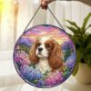 Custom Pet Memorial Stained Glass Suncatcher, Loss Of Pet Sympathy Gift, Custom Dog Portrait From Photo, Personalized Custom Art Suncatcher - Style 7