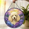 Custom Pet Memorial Stained Glass Suncatcher, Loss Of Pet Sympathy Gift, Custom Dog Portrait From Photo, Personalized Custom Art Suncatcher - Style 8