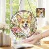 Custom Pet Portrait Glass Suncatcher, Dog Cat Glass Art, Pet Window Hangings, Pet Portrait From Photo, Pet Memorial Gift, Pet Lover Gift - Style 2