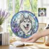 Custom Pet Portrait Glass Suncatcher, Dog Cat Glass Art, Pet Window Hangings, Pet Portrait From Photo, Pet Memorial Gift, Pet Lover Gift - Style 3