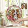 Custom Pet Portrait Glass Suncatcher, Dog Cat Glass Art, Pet Window Hangings, Pet Portrait From Photo, Pet Memorial Gift, Pet Lover Gift - Style 4