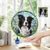 Custom Pet Portrait Glass Suncatcher, Dog Cat Glass Art, Pet Window Hangings, Pet Portrait From Photo, Pet Memorial Gift, Pet Lover Gift - Style 6
